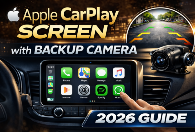 Apple CarPlay screen with backup camera