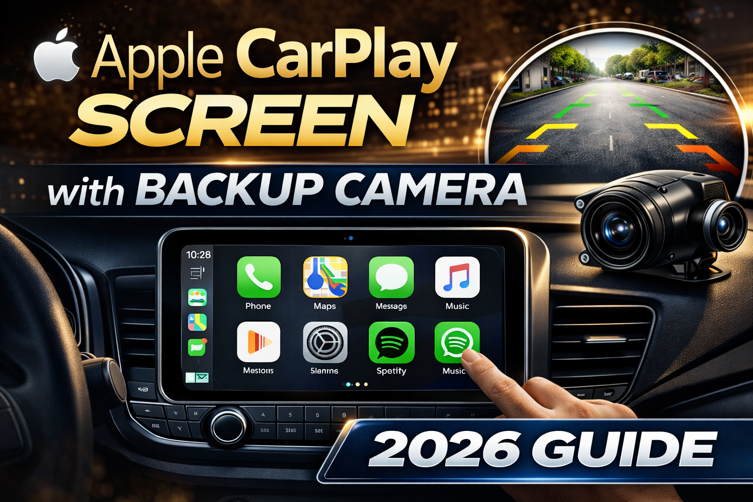 Apple CarPlay screen with backup camera