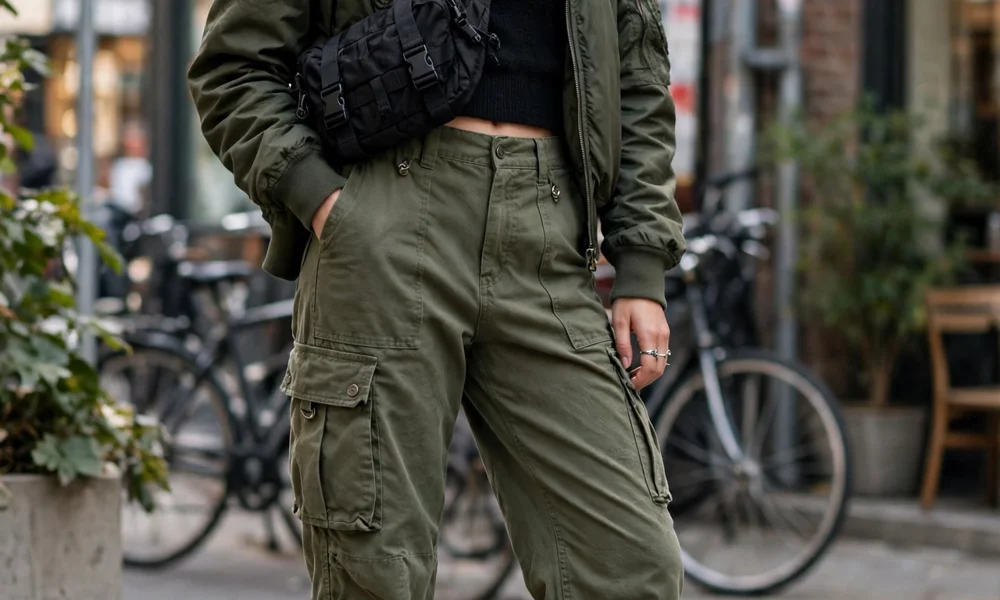 Cargo pants with chunky boots