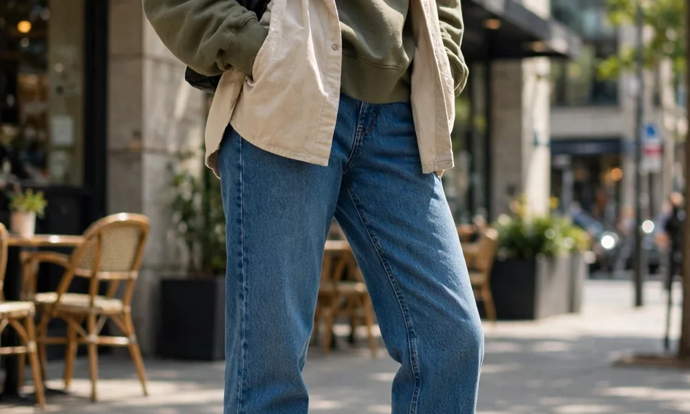 Chunky boots with straight jeans