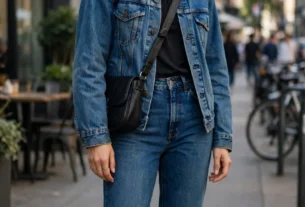 Denim baddie outfit with jeans and jacket