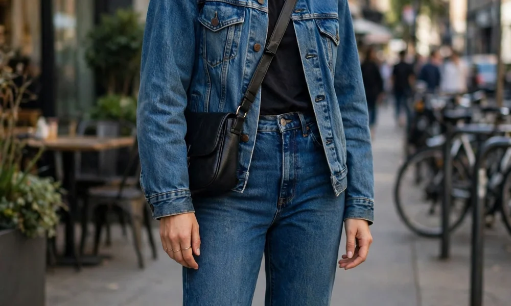 Denim baddie outfit with jeans and jacket