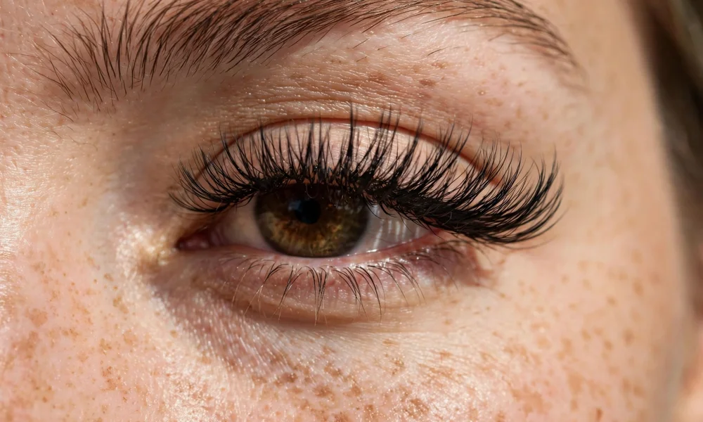 Finished false lashes look