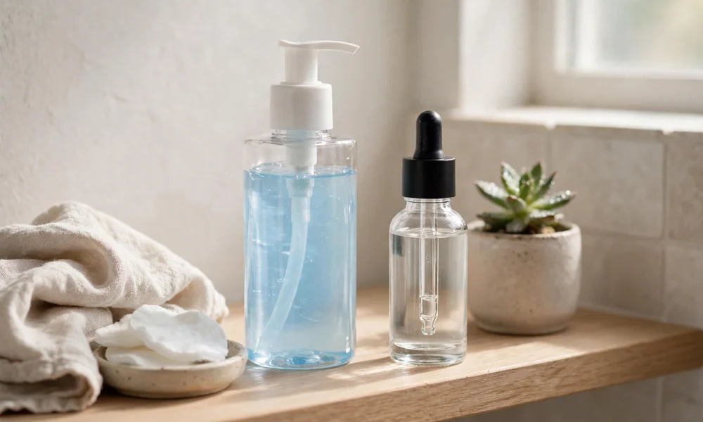 Gentle gel cleanser and niacinamide serum
