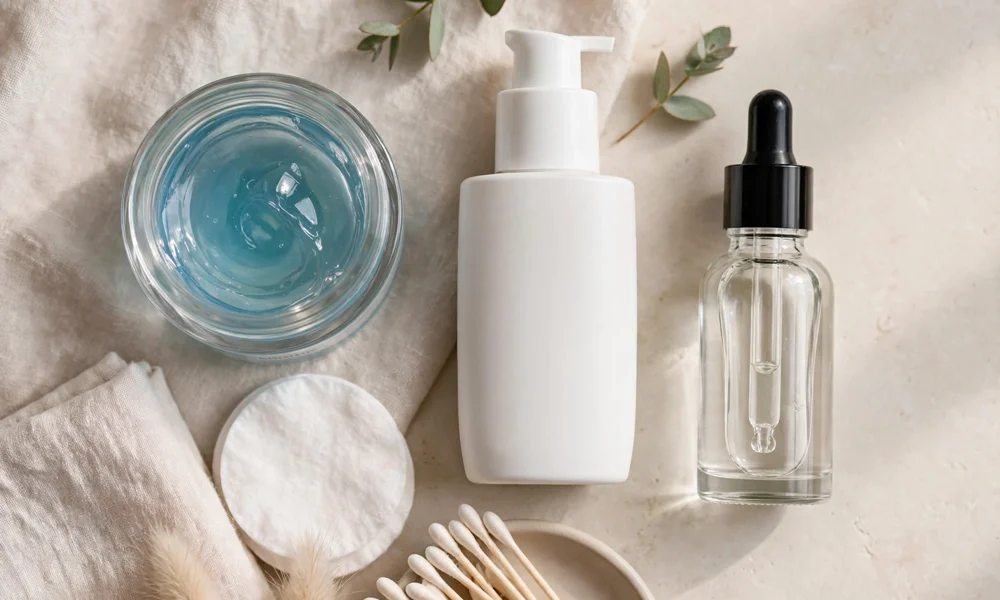 Matte skincare routine with gel moisturizer and sunscreen