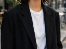 Oversized black blazer baddie outfit