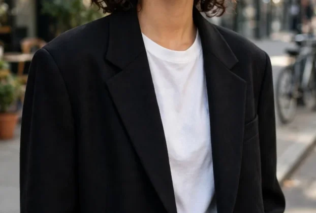 Oversized black blazer baddie outfit
