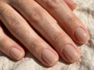 Short acrylic nails clean manicure