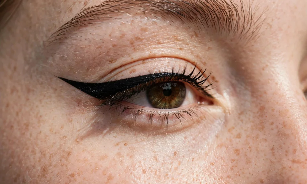 Finished winged eyeliner look