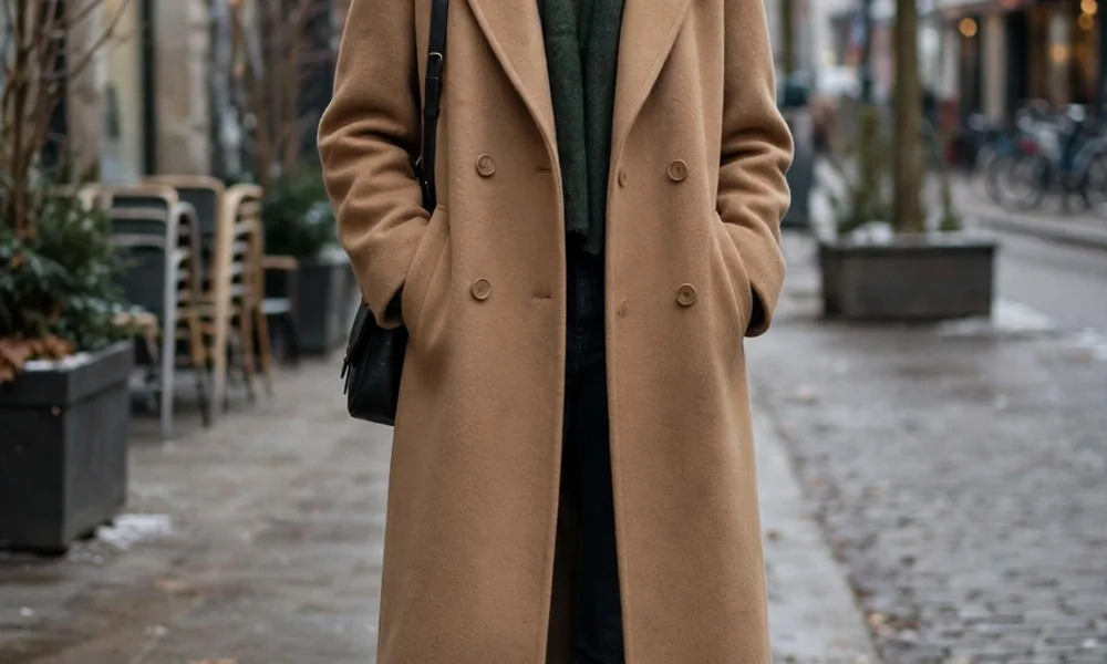 Winter baddie outfit with long coat and boots